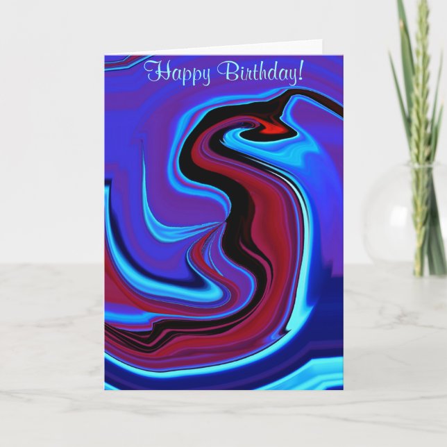 Bonne carte de dragon rouge Abstrait anniversaire (Devant)