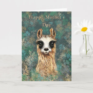 Bonne carte de fête des mères Curious Baby Llama