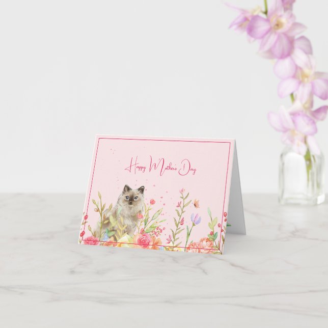 Bonne carte de fête des mères du chat (Orchidée)