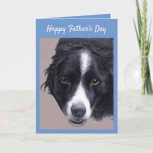 Bonne carte de Fête des pères (Bordure Collie)