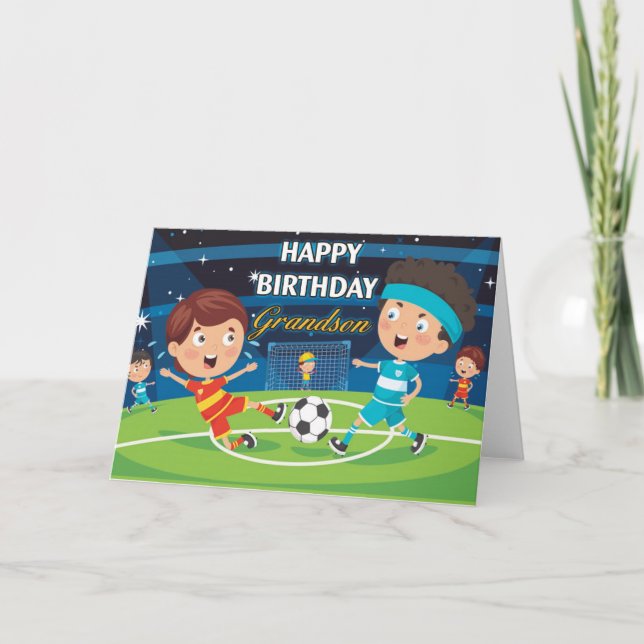 Bonne carte de football pour petits enfants d'anni (Devant)