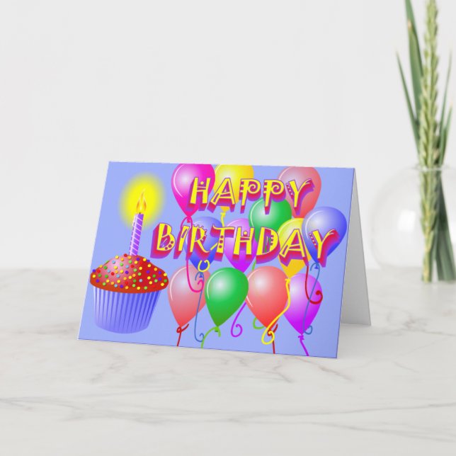 Bonne carte de gâteau d'anniversaire (Devant)