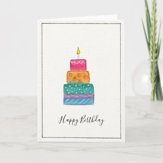 Bonne carte de gâteau d'anniversaire - idéal pour