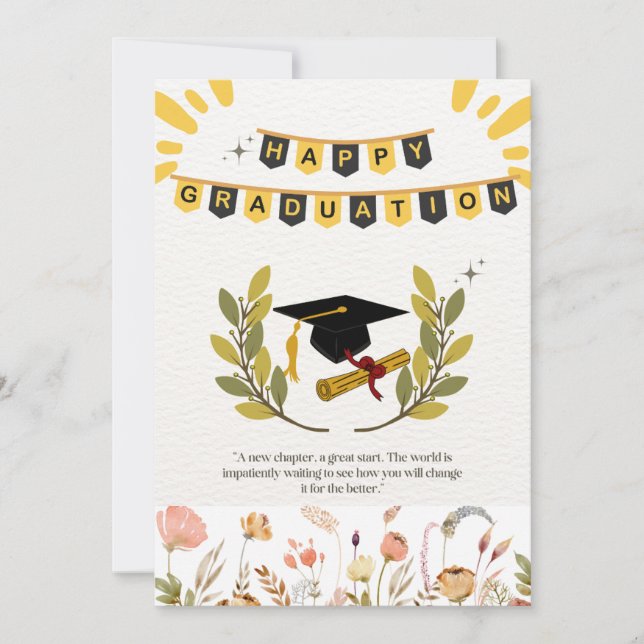 Bonne carte de graduation avec maladie de la flora (Devant)