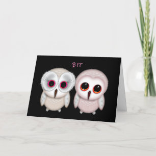 Bonne carte de hibou BFF anniversaire