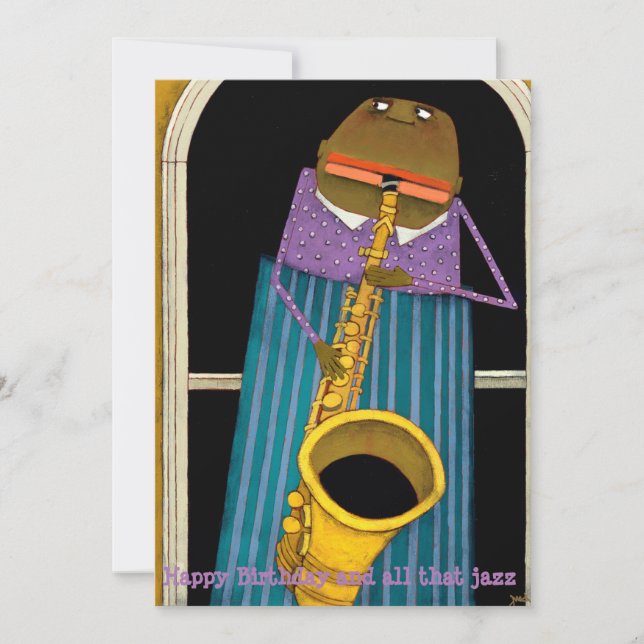 Bonne carte de jazz d'anniversaire (Devant)