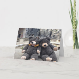 Bonne carte de jour du nom avec ours mignons