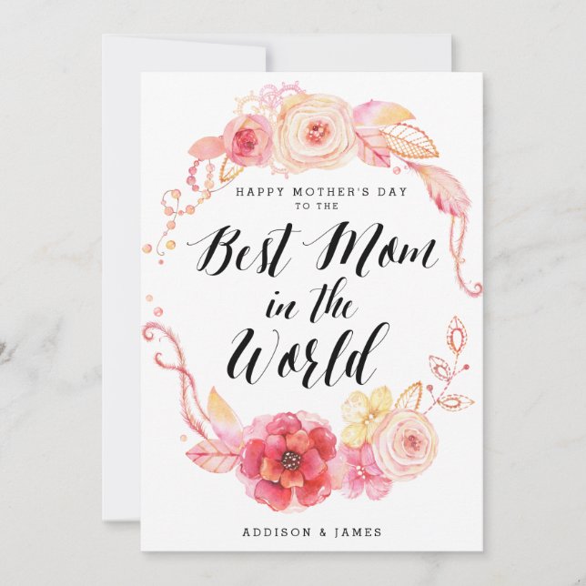 Bonne Carte De La Fête Des Mères À Meilleure Maman (Devant)