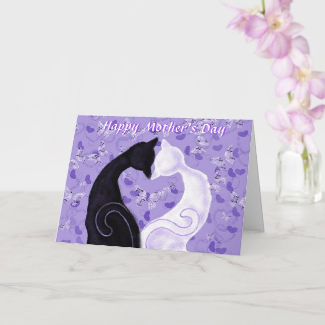 Bonne carte de la fête des mères Belle chats d'amo (Orchidée)