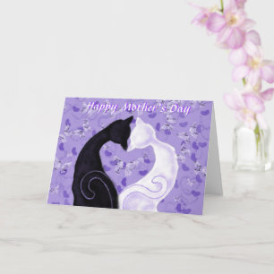 Bonne carte de la fête des mères Belle chats d'amo
