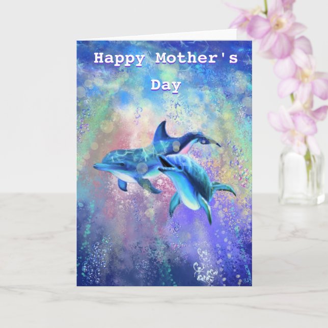 Bonne carte de la fête des mères Famille Dolphin (Orchidée)