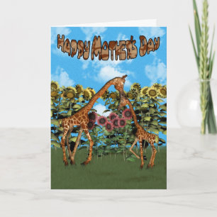Bonne carte de la Giraffe de la Fête des Mères