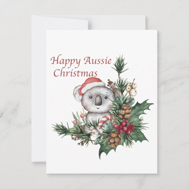 Bonne carte de Noël australienne avec Koala (Devant)