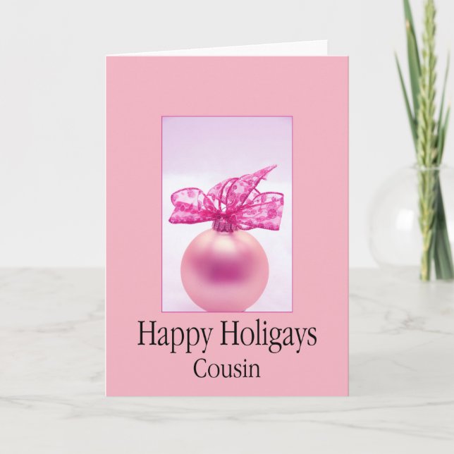 Bonne carte de Noël Holigays Cousin (Devant)