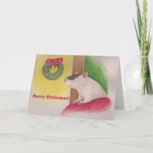 Bonne carte de Noël Rat (Devant)