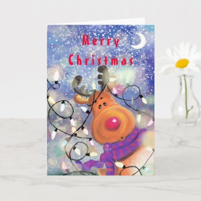 Bonne carte de Noël Reindeer (Petite plante)
