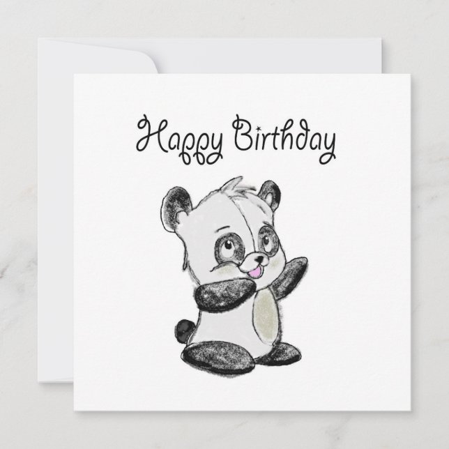 Bonne carte de panda d'anniversaire (Devant)