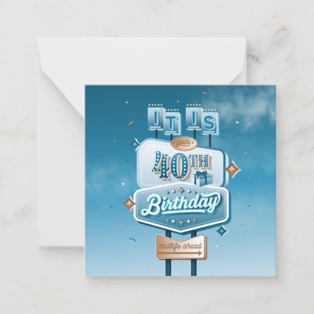 Bonne carte de papier à lettres d'anniversaire 40e (Devant)