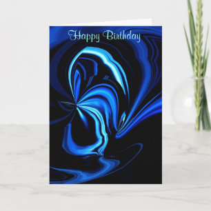 Bonne carte de papillon bleu Abstrait anniversaire