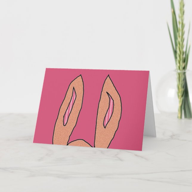 Bonne carte de Pâques avec des oreilles de lapin (Devant)