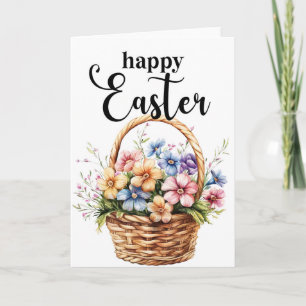 Bonne carte de Pâques, carte de panier de Pâques