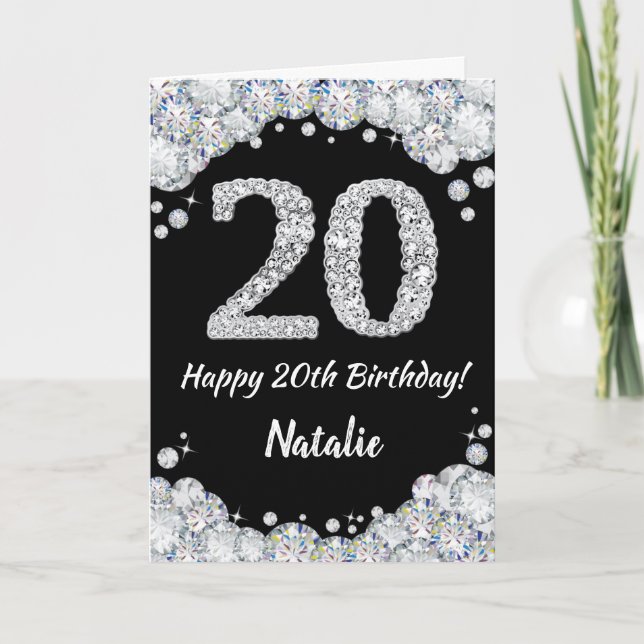 Bonne carte de Parties scintillant 20e anniversair (Devant)