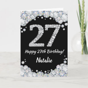 Bonne carte de Parties scintillant 27e anniversair