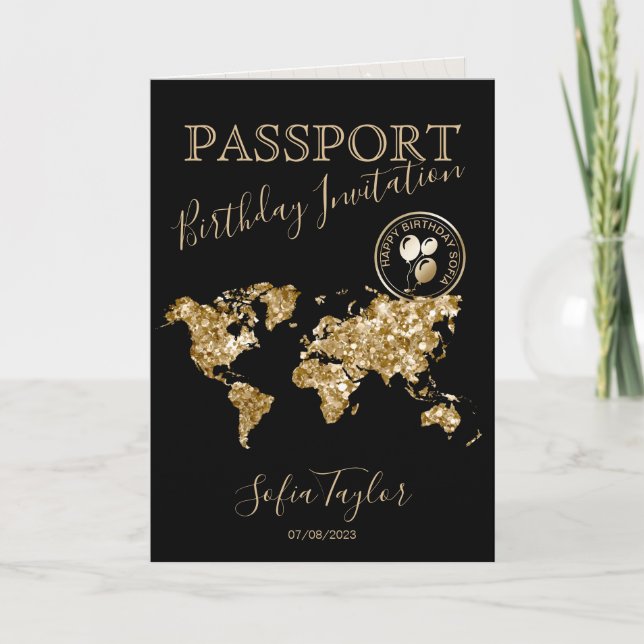 Bonne carte de passeport pour anniversaire n'impor (Devant)