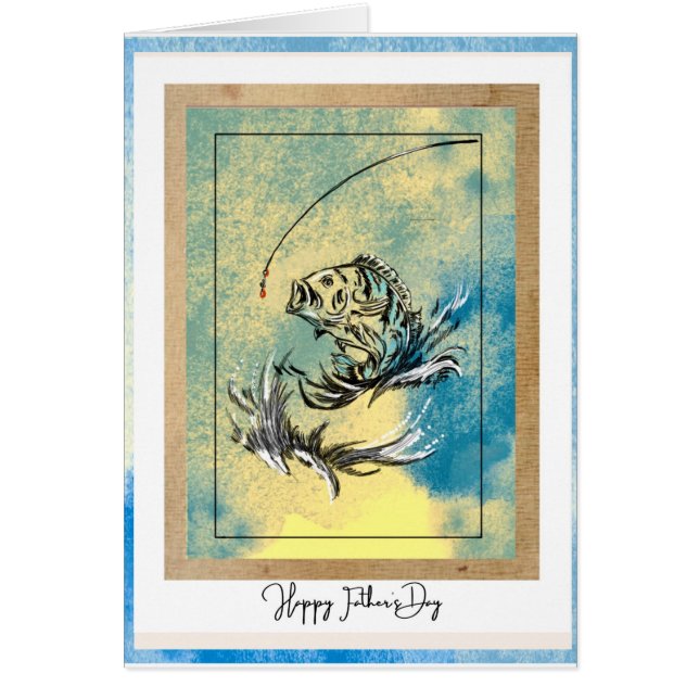 Bonne carte de pêche du jour du Père (Devant)