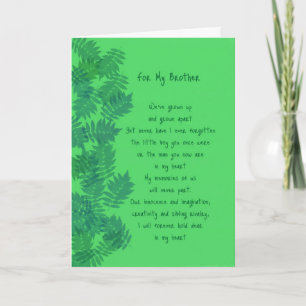 Bonne carte de poésie originale du frère d'anniver