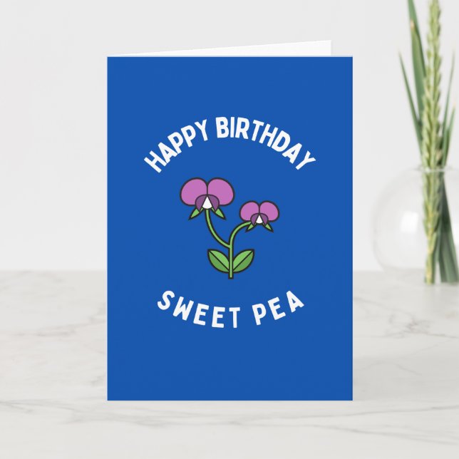 Bonne carte de pois doux pour l'anniversaire (Devant)