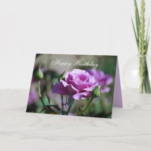 Bonne carte de Rose de la lavande d'anniversaire