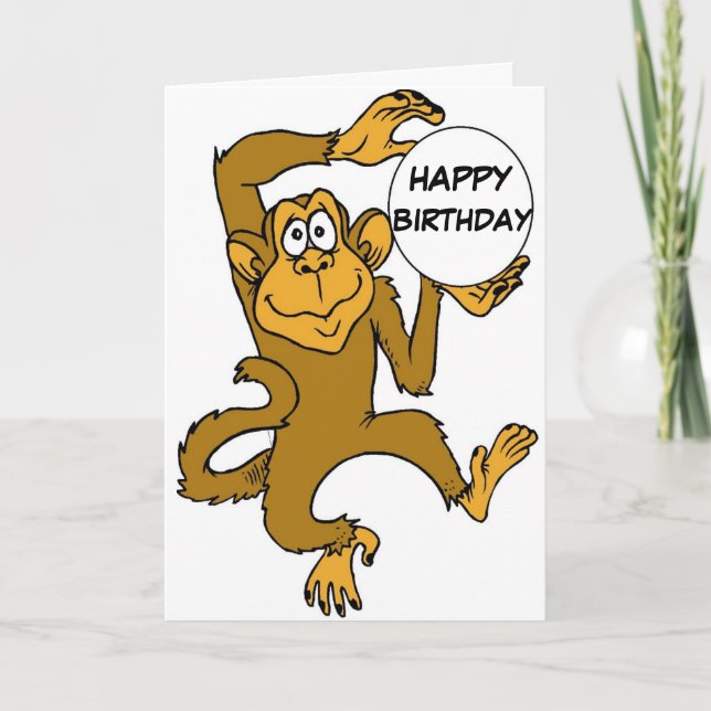 BONNE CARTE DE SINGE D'ANNIVERSAIRE (Devant)