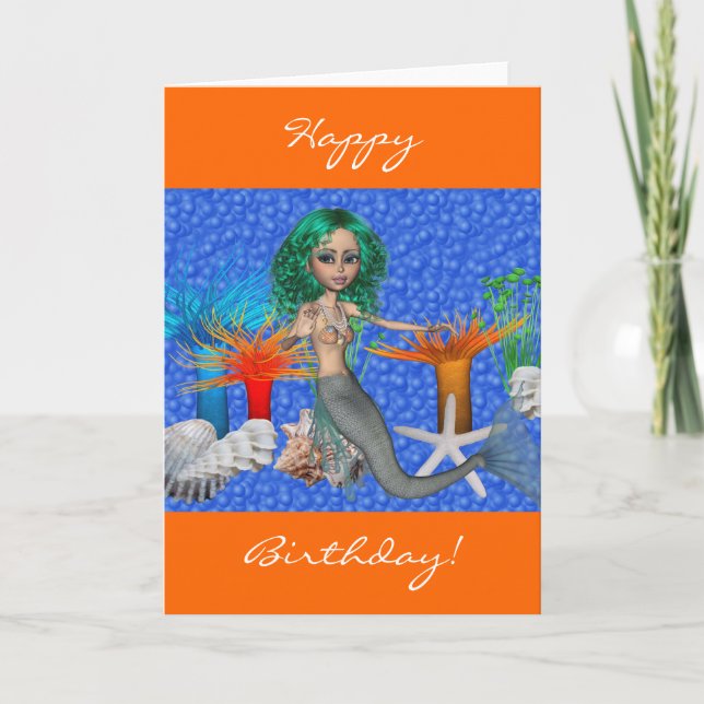 Bonne carte de sirène d'anniversaire (Devant)