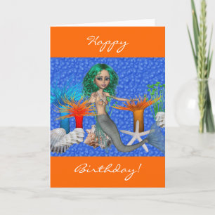 Bonne carte de sirène d'anniversaire