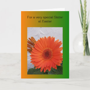 Bonne Carte de Soeur de Pâques - Gerbera