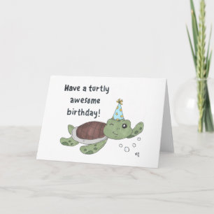 Bonne carte de tortue d'anniversaire