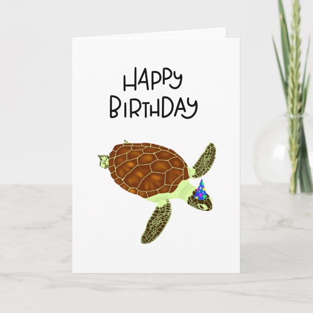 Bonne carte de tortue d'anniversaire (Devant)