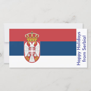 Bonne carte de vacances avec le drapeau de la Serb