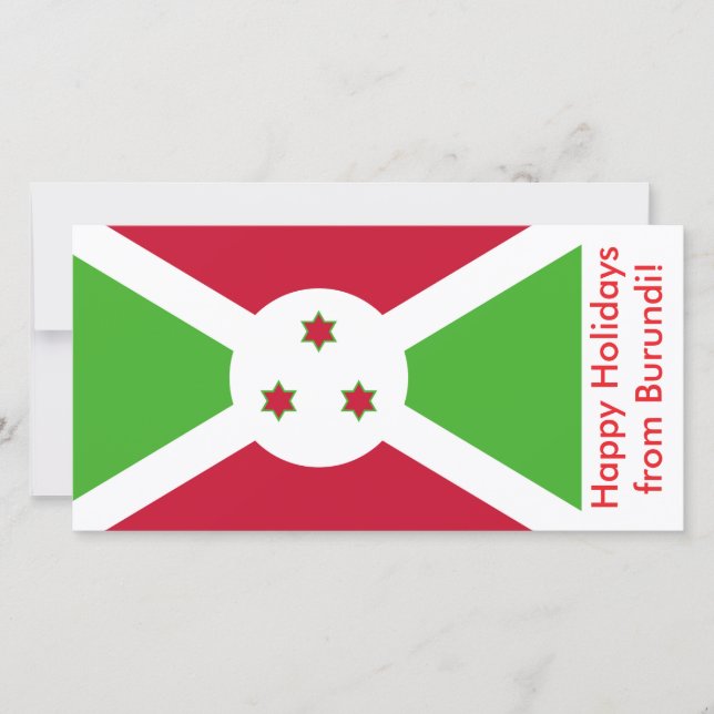 Bonne carte de vacances avec le drapeau du Burundi (Devant)