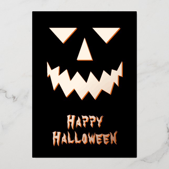 Bonne carte de vacances Citrouille Halloween Foil (Recto)