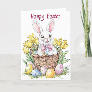 Bonne Carte de vacances de lapin de Pâques