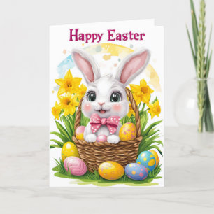 Bonne Carte de vacances de lapin de Pâques Floral