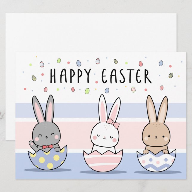 Bonne carte de vacances de Pâques (Devant / Derrière)