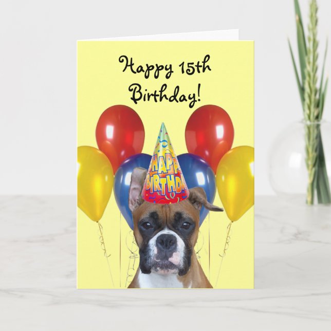 Bonne carte de voeux 15e anniversaire Boxer (Devant)
