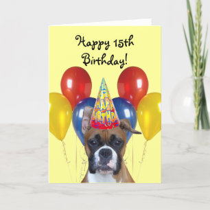 Bonne carte de voeux 15e anniversaire Boxer