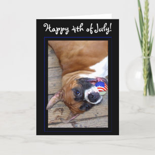 Bonne carte de voeux 4 juillet Boxer