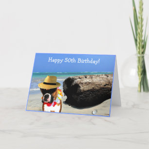 Bonne carte de voeux 50e anniversaireBoxer