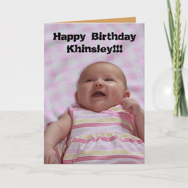 Bonne carte de voeux anniversaire bébé fille anniv (Devant)