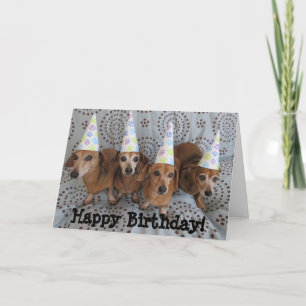 Bonne carte de voeux Anniversaire Dachshund